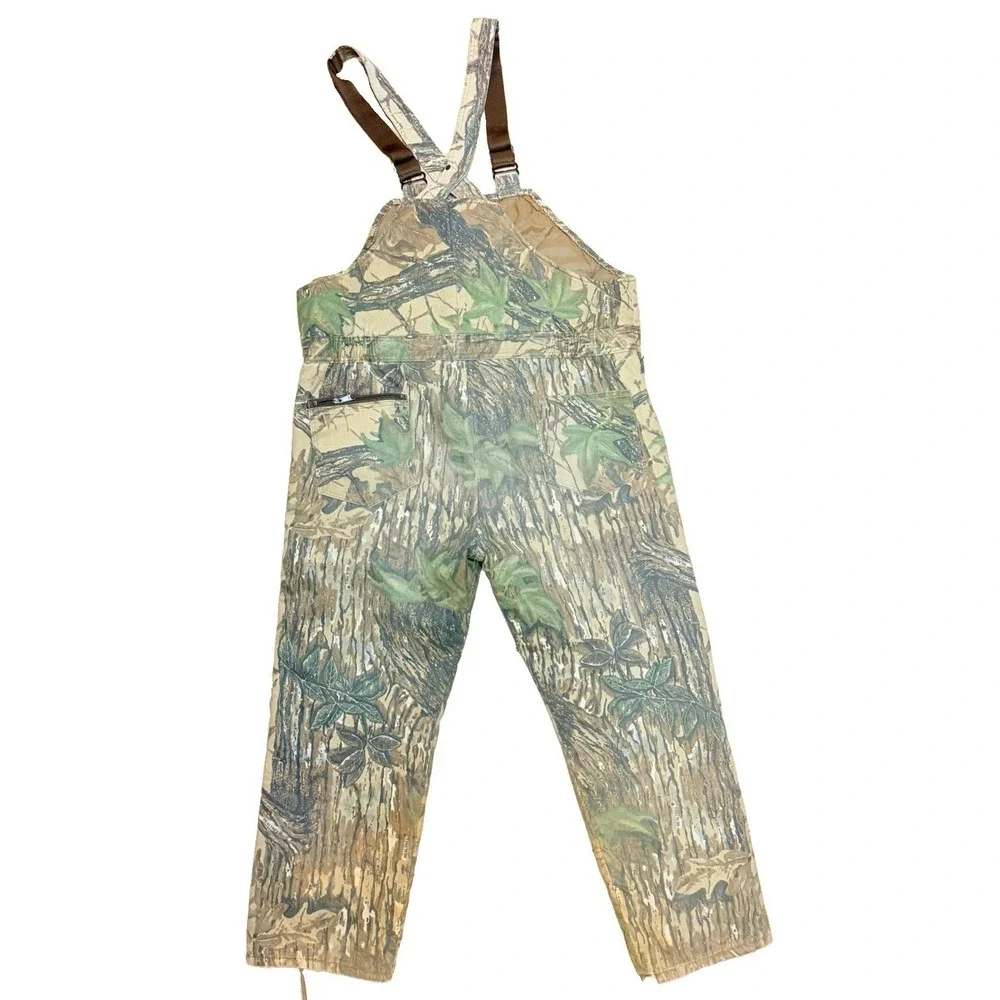 Duxbak Realtree Camo Insulated Hunting Bib Overalls Men's Large Zip Leg